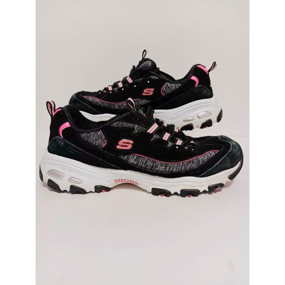 Skechers D'Lites Me Time Black Gray Women's Sneakers Sz 9
